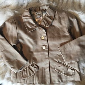 🆕🎀 C De C Girls Button Front Khaki Trench Coat
